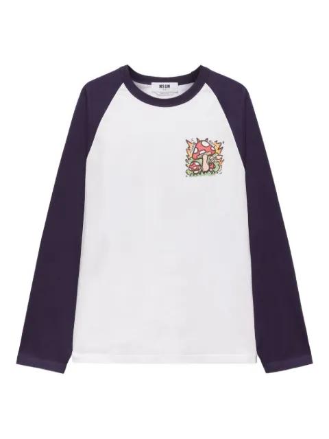 long-sleeve graphic-print T-shirt by MSGM