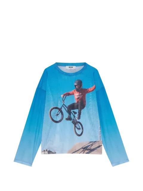 long-sleeve printed T-shirt by MSGM