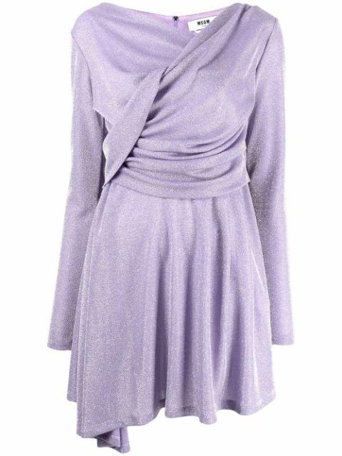 long-sleeved gathered dress by MSGM