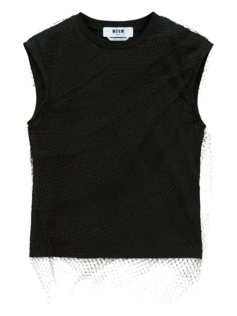 mesh-overlay tank top by MSGM