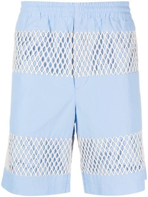 mesh-panelled cotton shorts by MSGM