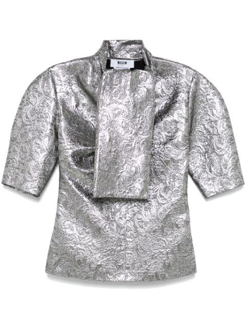 metallic-effect blouse by MSGM