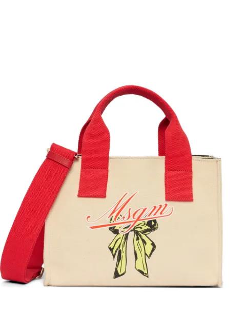micro logo-detail tote bag by MSGM