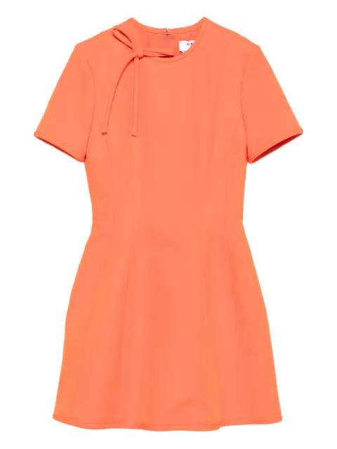 neck-tie short-sleeve mini dress by MSGM