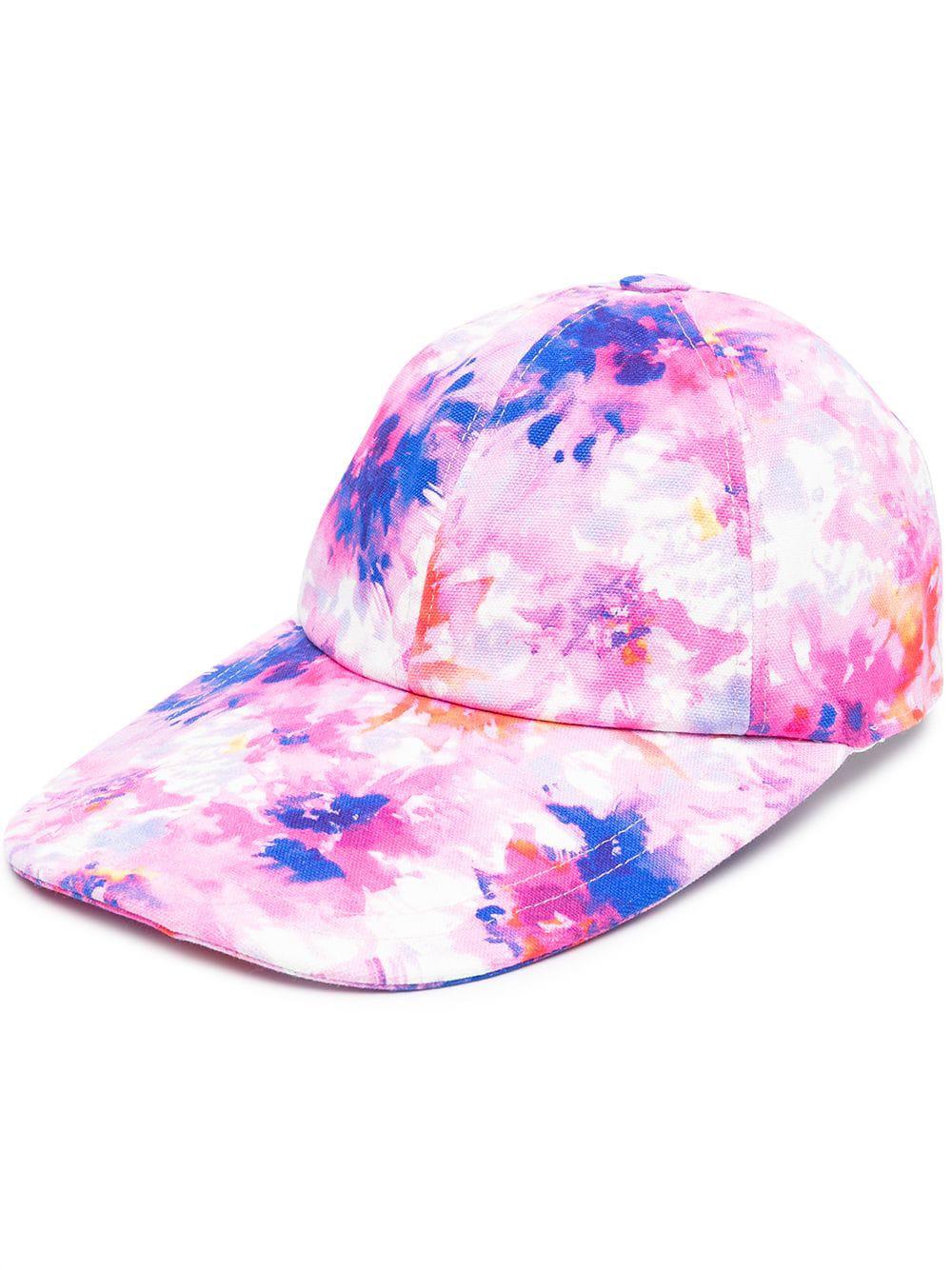 painted effect floral print cap by MSGM