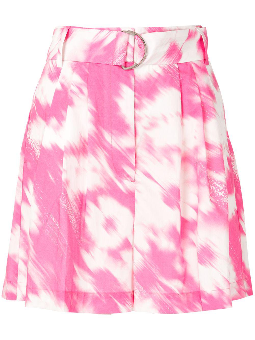 painterly-print belted shorts by MSGM