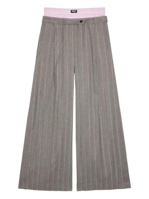 pinstripe-pattern layered trousers by MSGM