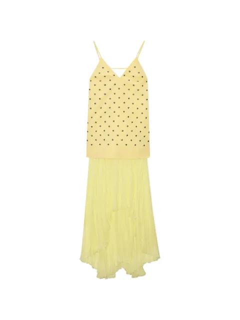 pleated studded maxi dress by MSGM