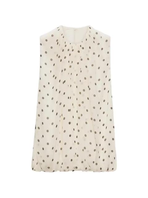 polka dot sleeveless blouse by MSGM