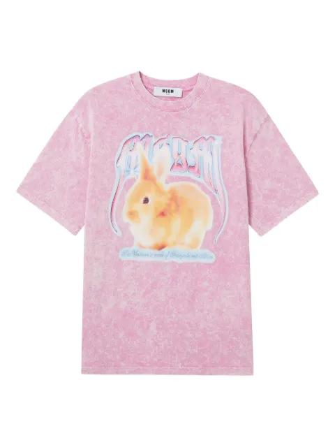 rabbit-graphic T-shirt by MSGM