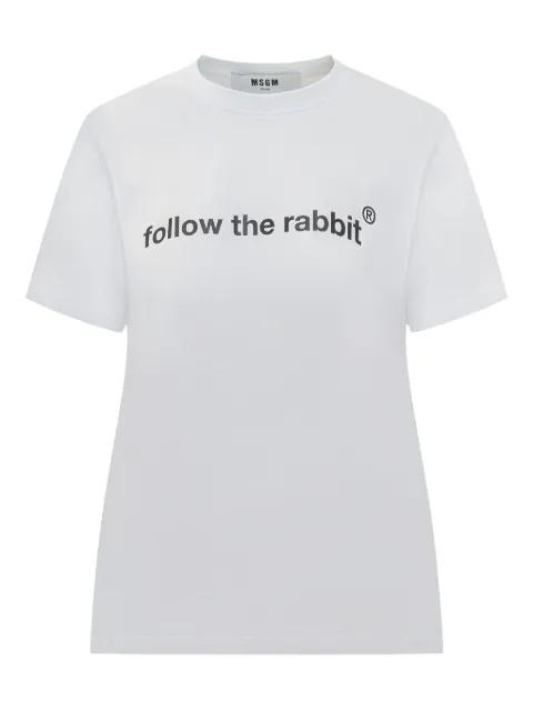 rabbit-print T-shirt by MSGM