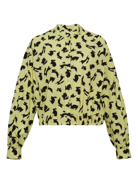 rabbit-print button-up blouse by MSGM