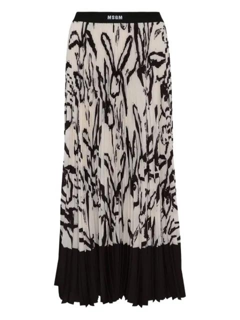 rabbit-print pleated skirt by MSGM