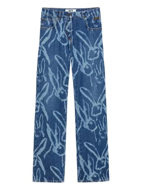 rabbit-print trousers by MSGM