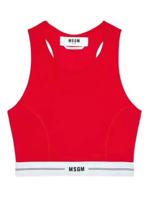 racerback logo-band tank top by MSGM
