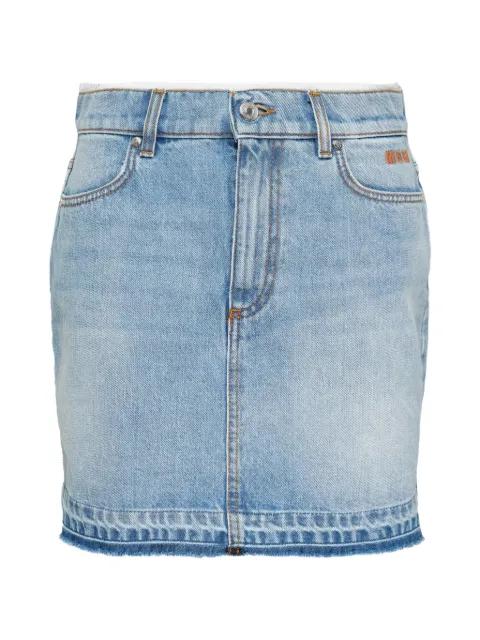 raw-cut frayed-hem skirt by MSGM
