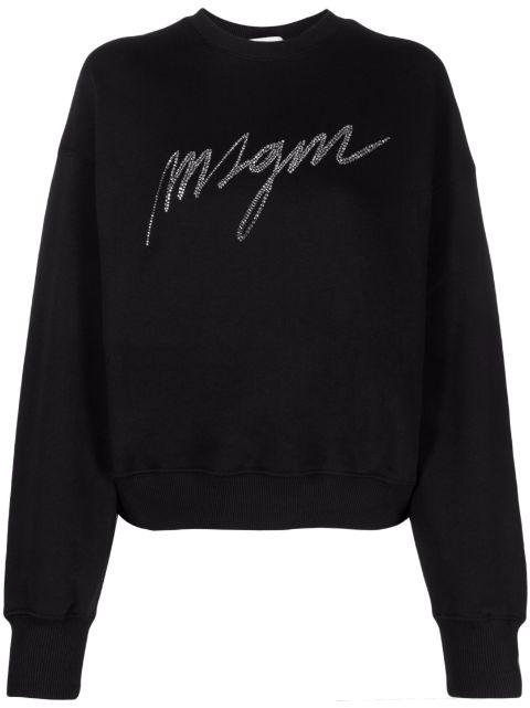 rhinestone-embelished sweatshirt by MSGM