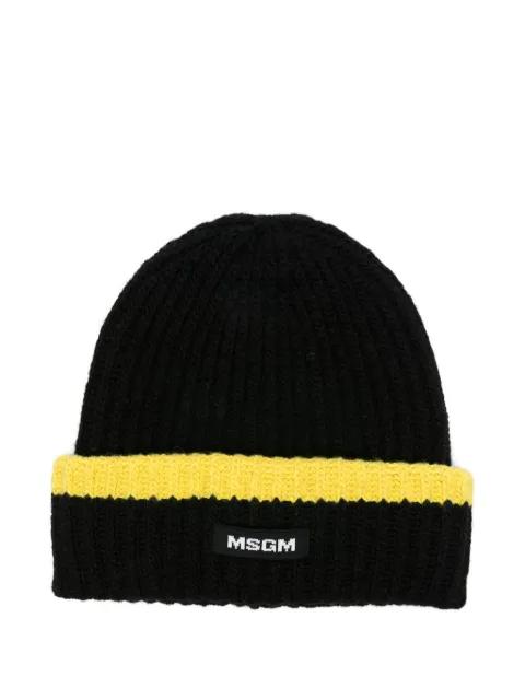 ribbed-knit beanie hat by MSGM