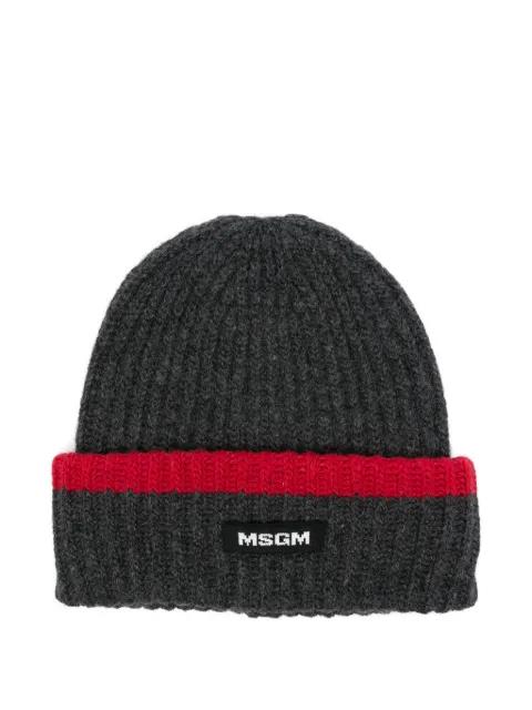 ribbed-knit beanie hat by MSGM