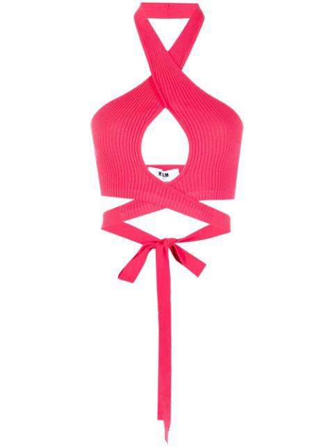 ribbed-knit crop top by MSGM