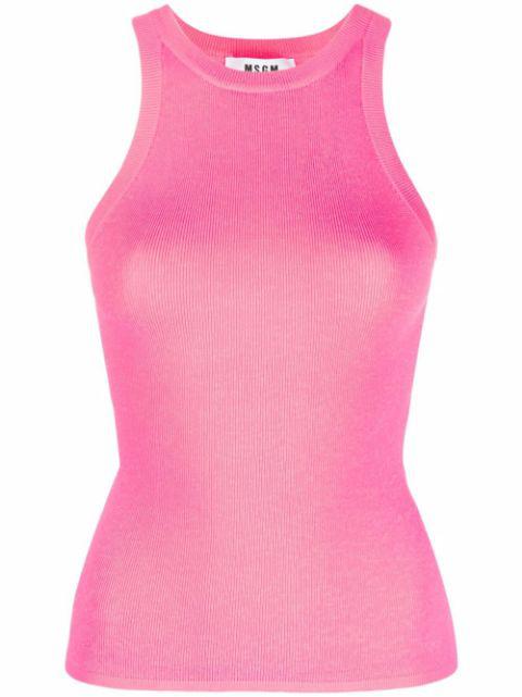 ribbed-knit sleeveless top by MSGM