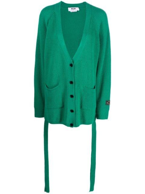 ribbed-knit wool-blend cardigan by MSGM