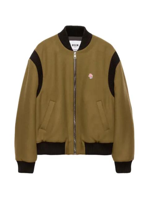ribbed-trim flower jacket by MSGM