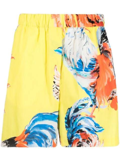 rooster print shorts by MSGM