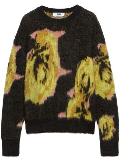 rose intarsia print jumper by MSGM