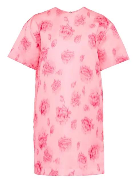 rose-print t-shirt dress by MSGM