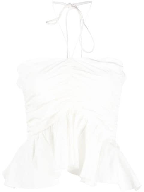ruched halterneck top by MSGM