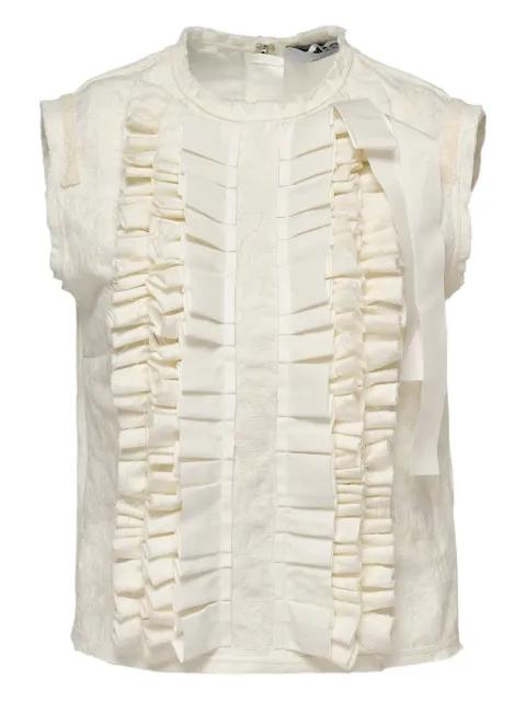 ruffled-front sleeveless blouse by MSGM