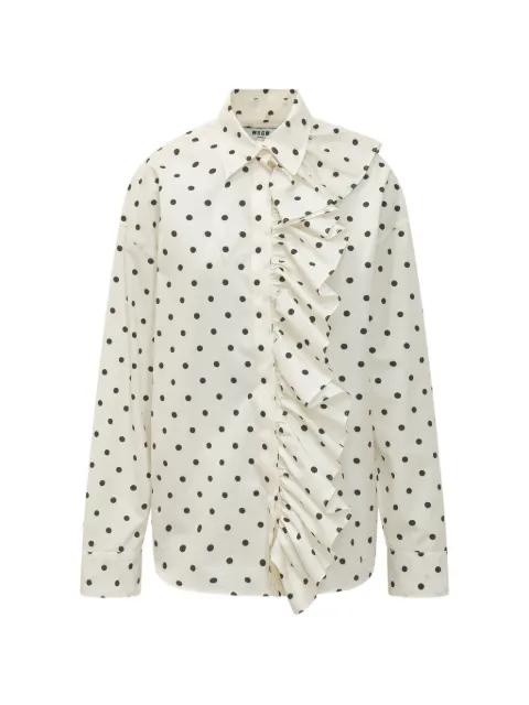 ruffled polka-dot shirt by MSGM