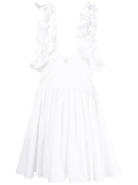 ruffled-sleeve flared dress by MSGM