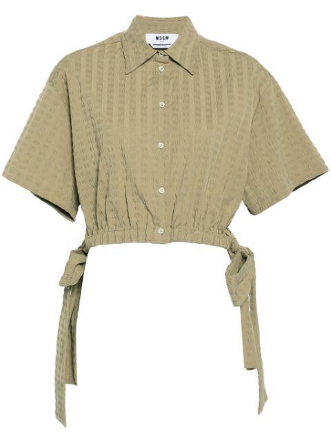seersucker cropped shirt by MSGM