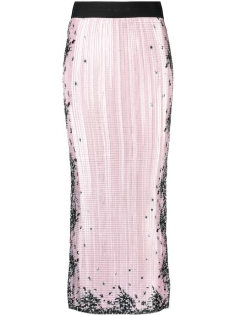 sequin-design pencil skirt by MSGM
