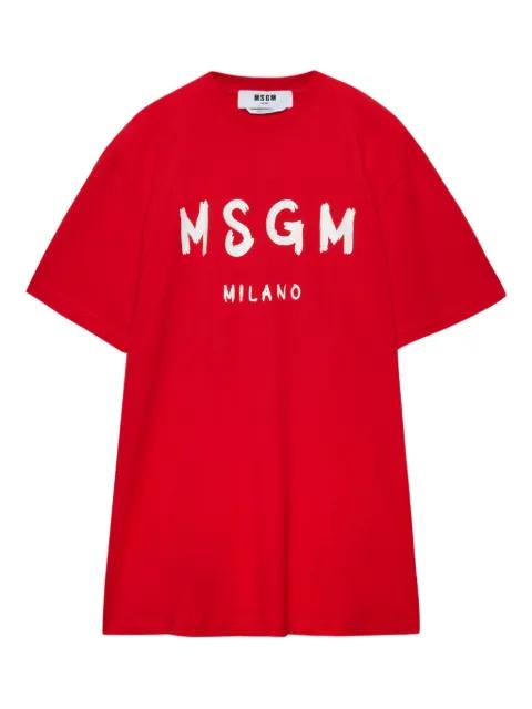 short-sleeve crew-neck T-shirt dress by MSGM