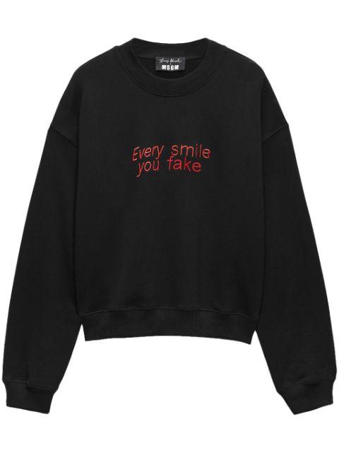 slogan-embroidered sweatshirt by MSGM