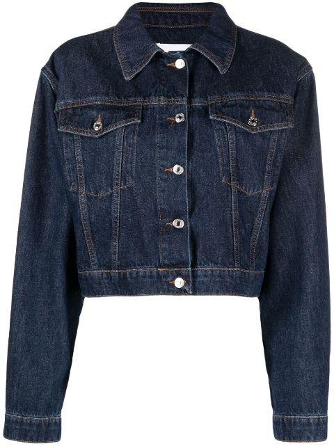 spread-collar denim jacket by MSGM