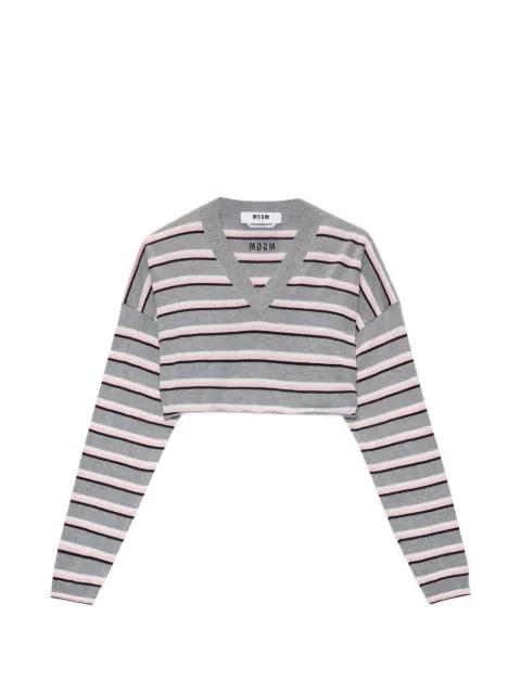 striped V-neck knitwear by MSGM