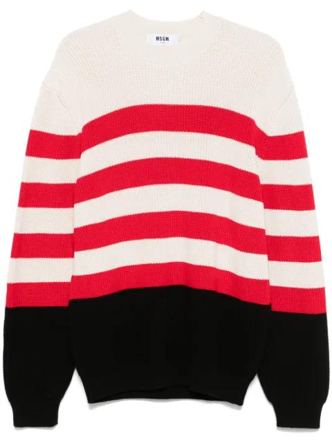 striped cotton sweater by MSGM