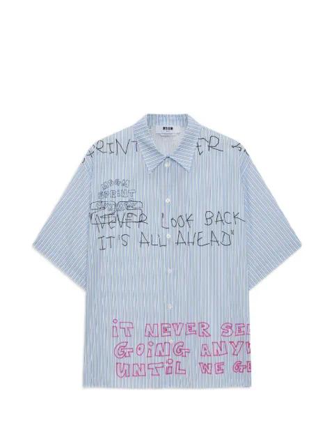 striped graphic shirt by MSGM