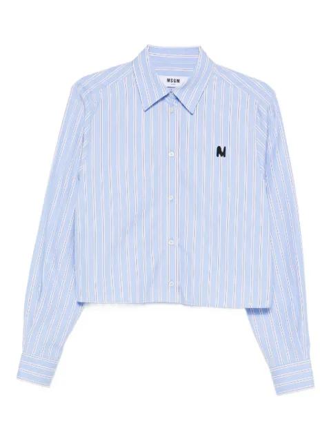 striped logo-embroidered shirt by MSGM