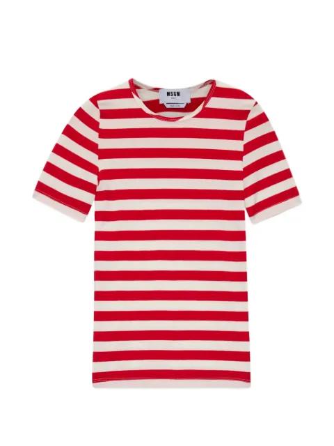 striped short-sleeve top by MSGM