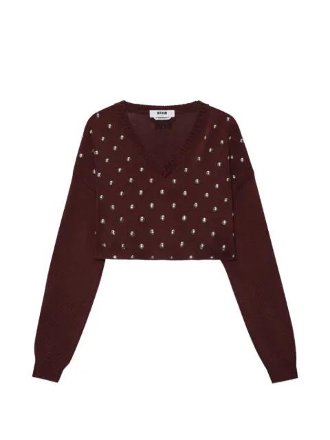 studded V-neck knitwear by MSGM