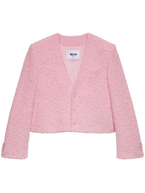 textured-knit jacket by MSGM