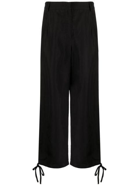 tie-cuff cropped trousers by MSGM