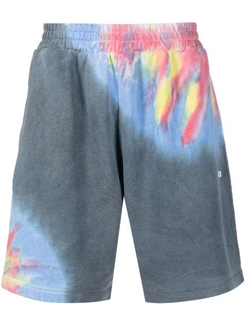 tie-dye print cotton shorts by MSGM