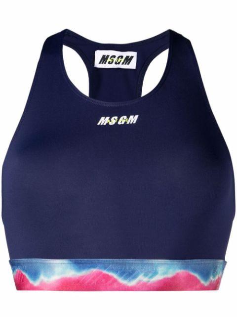 tie-dye print sports bra by MSGM