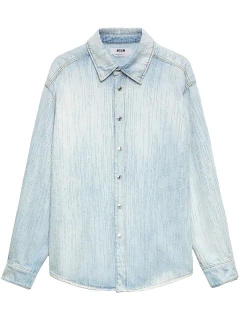 washed-denim overshirt by MSGM